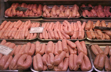 Picture of various sausages